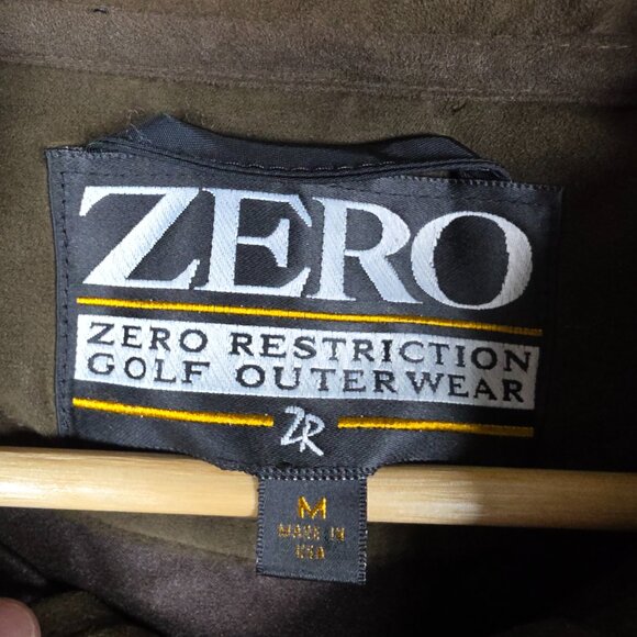 Zero Restriction Sweater Mens Medium Brown 1/4 button Golf Outerwear Suede VTG - Picture 11 of 12